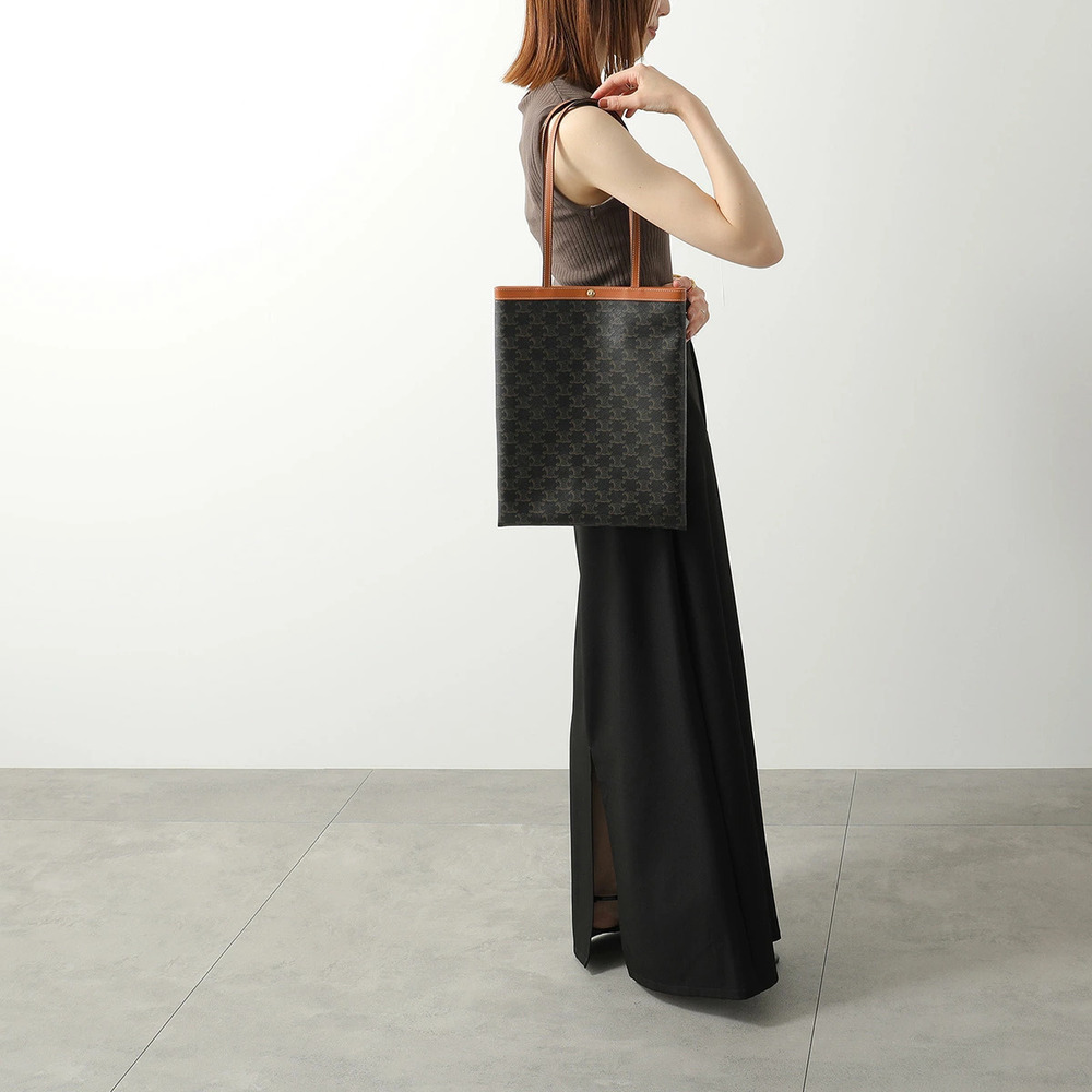 Celine Flat Shopper Tote Bag Triomphe Canvas Miel